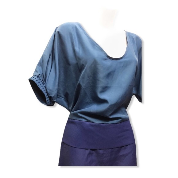 VENUS | Two Tone Blue Chic Detailed Dress - Picture 6 of 12